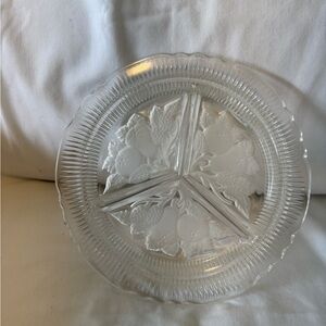 Vintage three-section divided relish dish